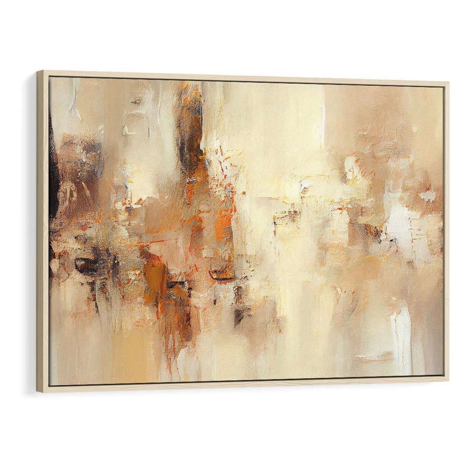 Obraz w ramie 70x50 - Odbicie utraconych barw - abstrakcja, tekstury farb - rama drewno