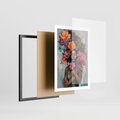 Plakat w ramie 50x70 - Z Głową w Kwiatach - obraz olejny, sztuka nowoczesna - rama czarna