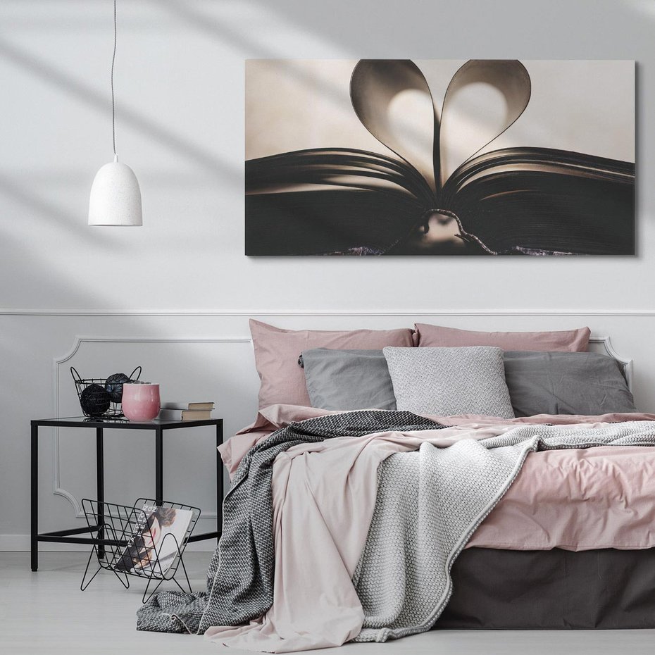 Obraz na płótnie 120x60 - Książka - Serce Retro - ksizka, serce