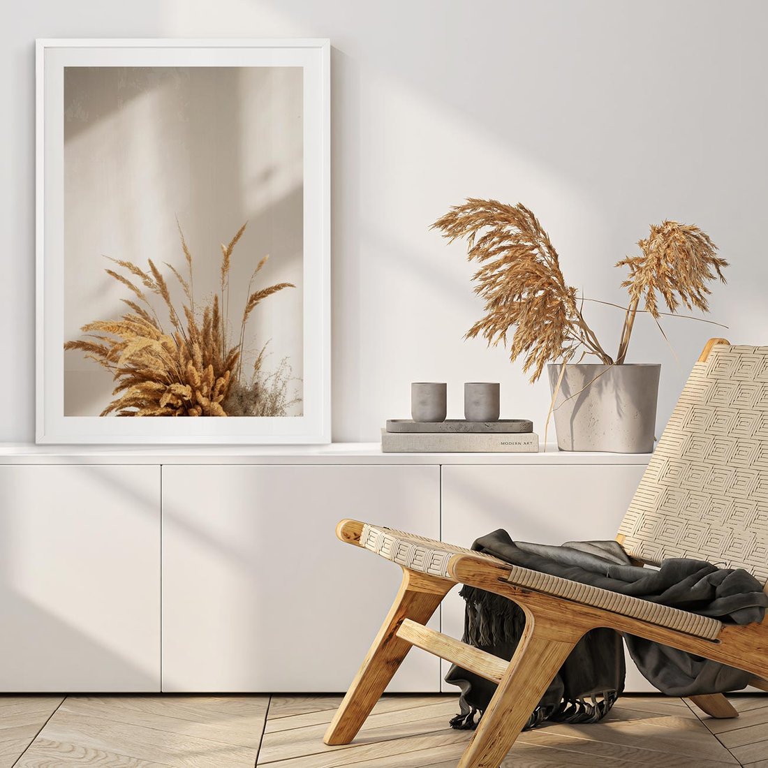 Plakat bez ramy 50x70 - mpresyjne układy traw - boho, trawy