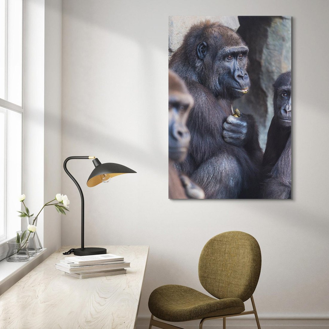 Obraz na płótnie 70x100 - Małpy w ich naturalnym środowisku - małpy, szympansy