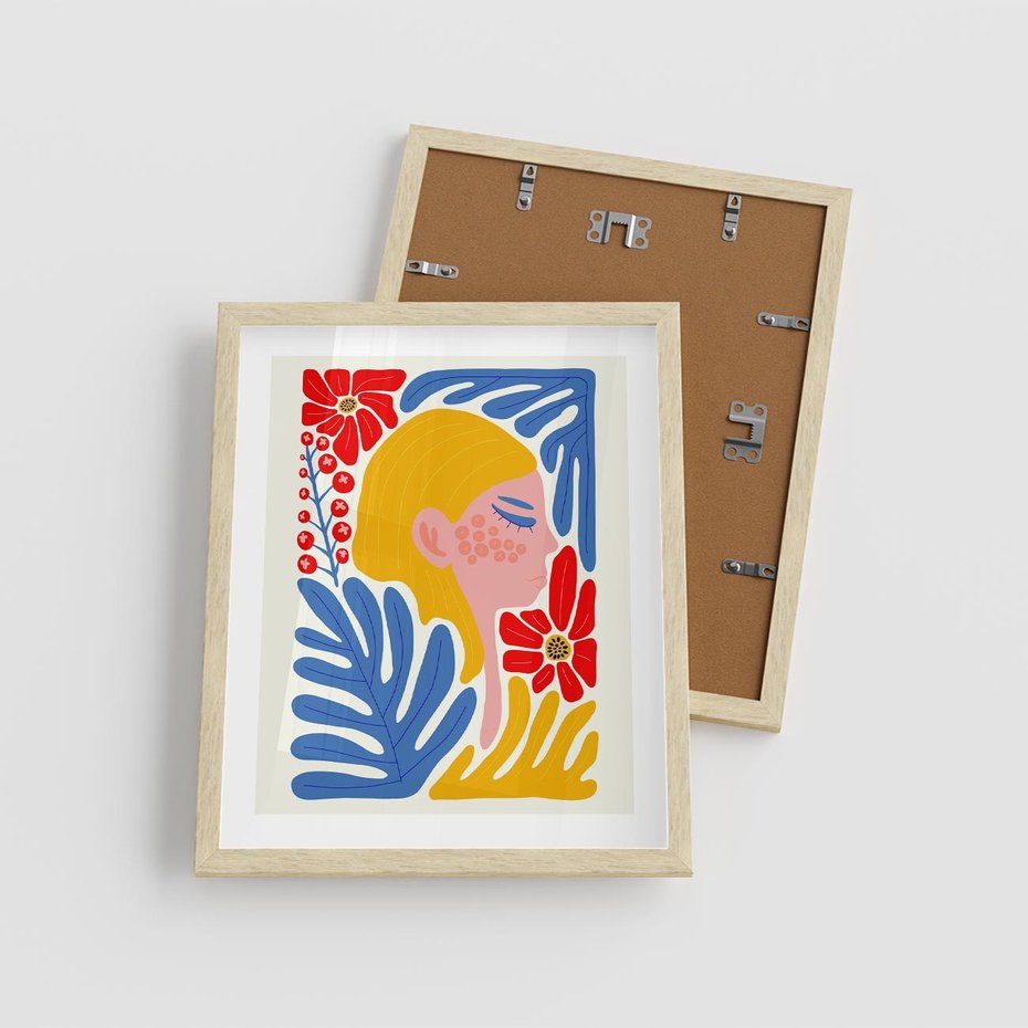 Plakat w ramie 40x50 - Kolorowe Rytmy - kobieca sztuka, abstrakcja - rama drewno