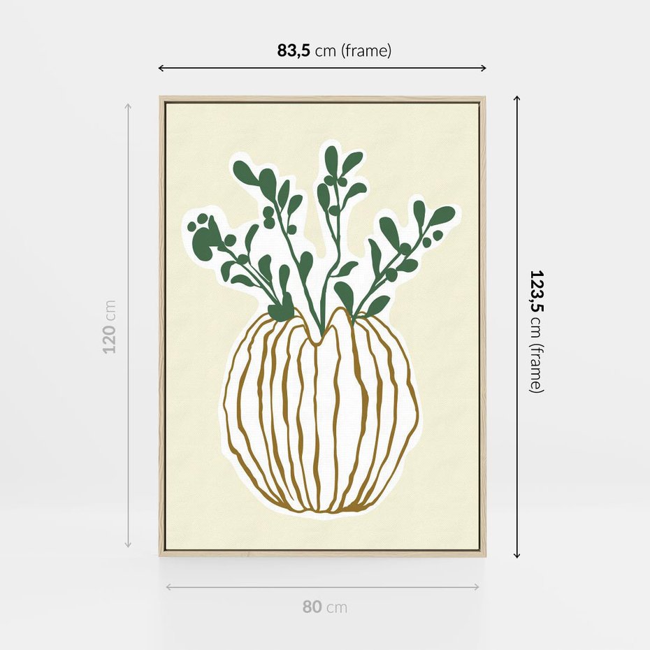 Obraz w ramie 80x120 - Przenikające Formy - abstrakcyjny plakat, kwiaty - rama drewno