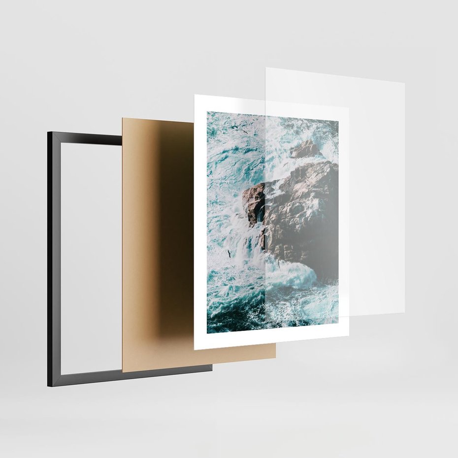 Plakat w ramie 40x50 - Siła Natury - morze, skały - rama czarna