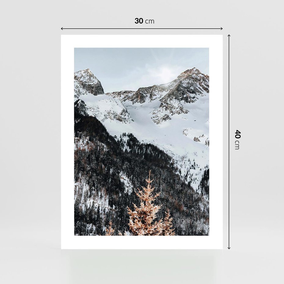 Plakat bez ramy 30x40 - Górski Raj - góry, śnieg