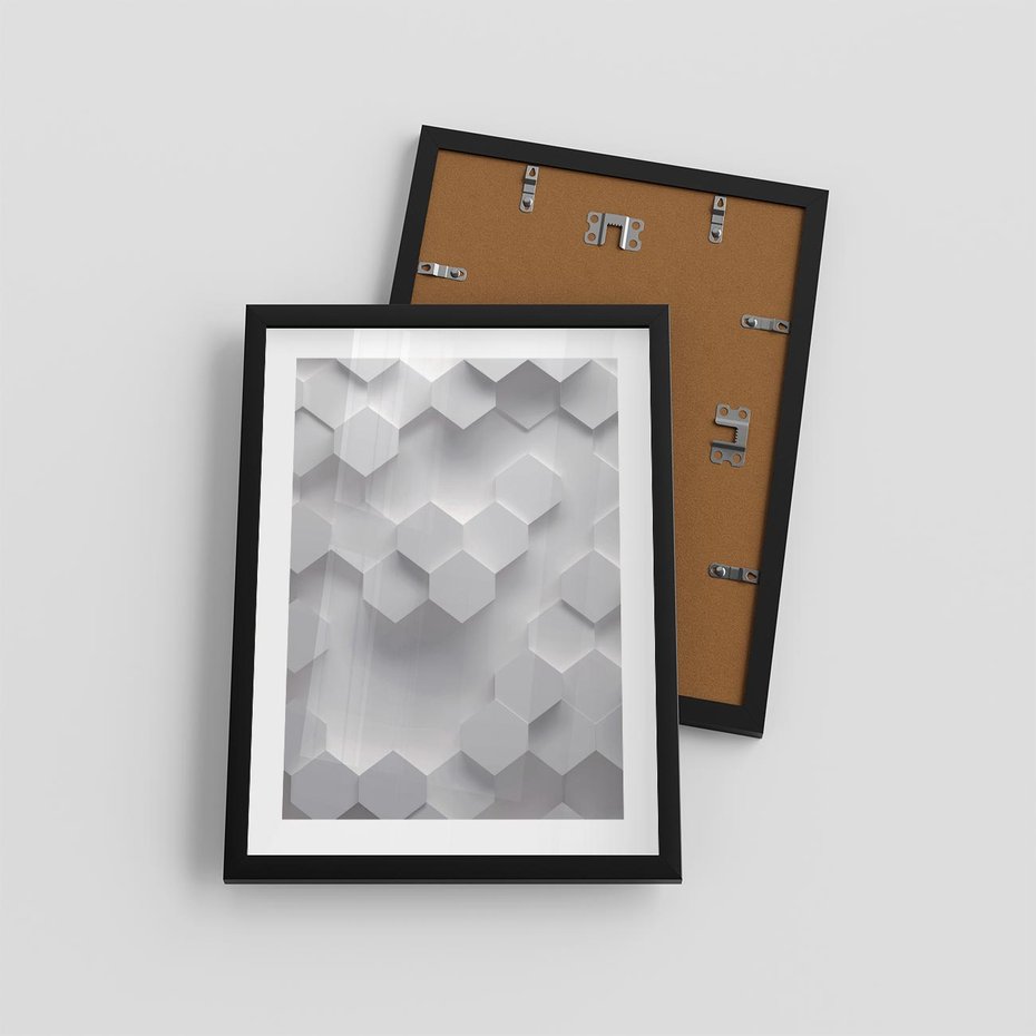 Plakat w ramie 30x40 - Kreatywna Forma - geometryczny, 3D - rama czarna