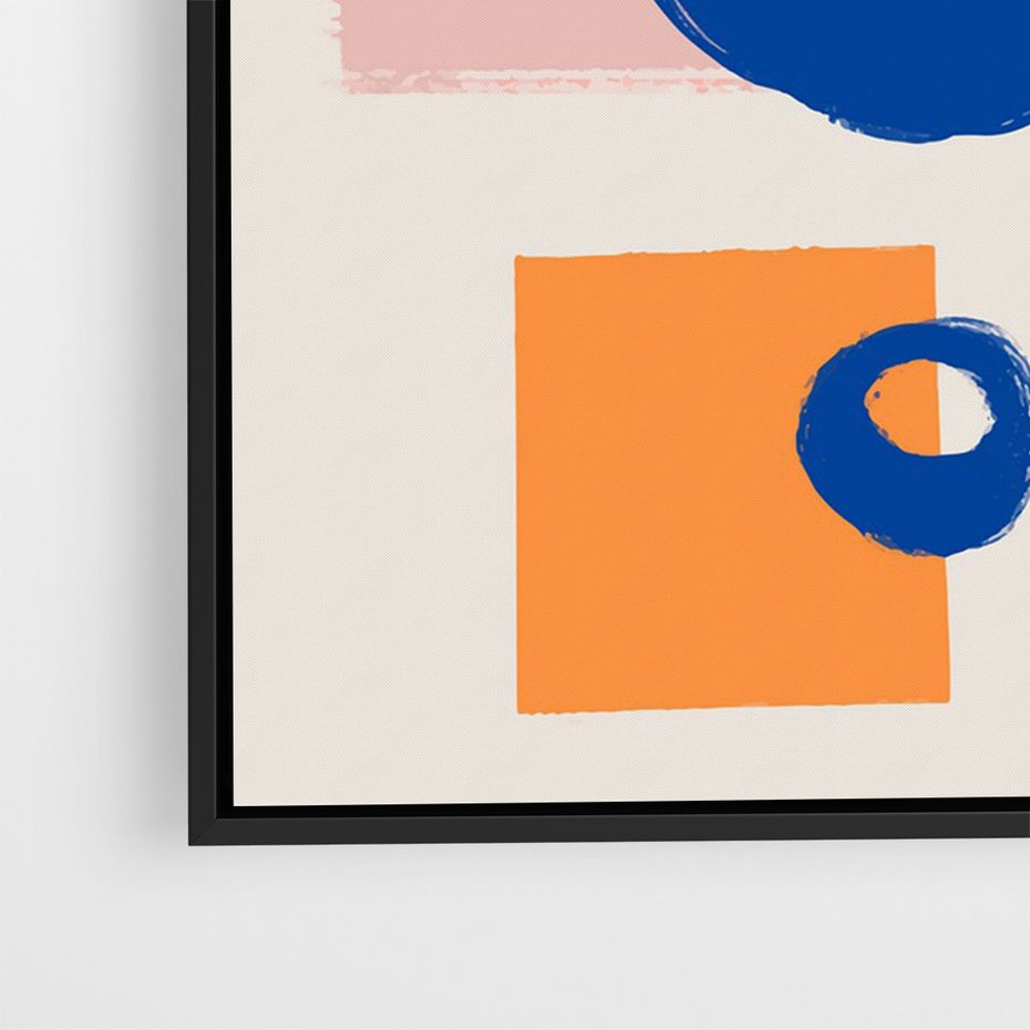 Obraz w ramie 70x100 - Migocące Plamiste Echa - abstrakcja, nowoczesny plakat - rama czarna