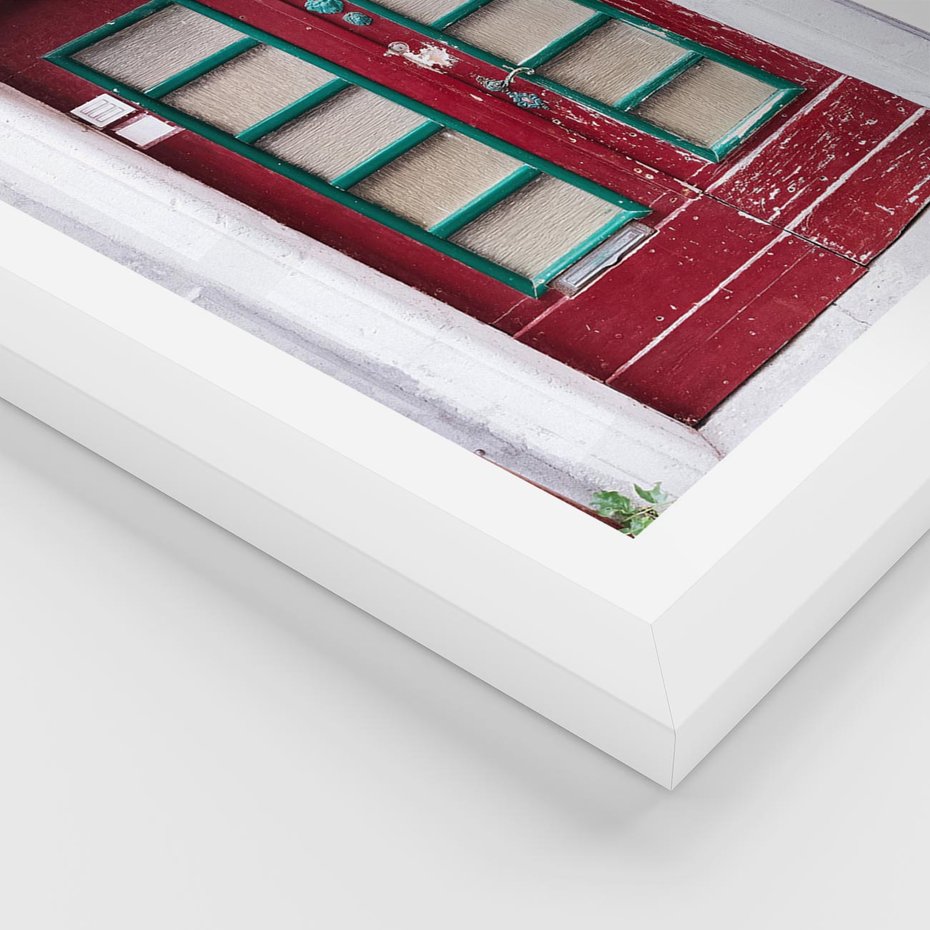 Plakat w ramie 30x40 - Retro Przez Drzwi - drzwi, retro - rama biała