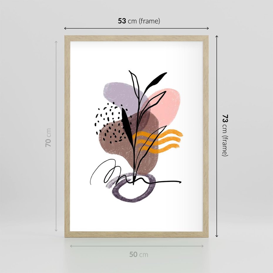 Plakat w ramie 50x70 - Bezgraniczne Impulsy - abstrakcja, sztuka nowoczesna - rama drewno