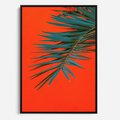Obraz w ramie 50x70 - Egzotyczny Urok - liście, palma - rama czarna