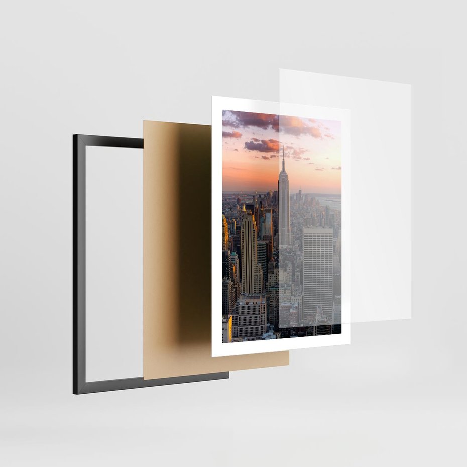 Plakat w ramie 50x70 - Nowojorskie Wieżowce - Nowy York, wieżowce - rama czarna
