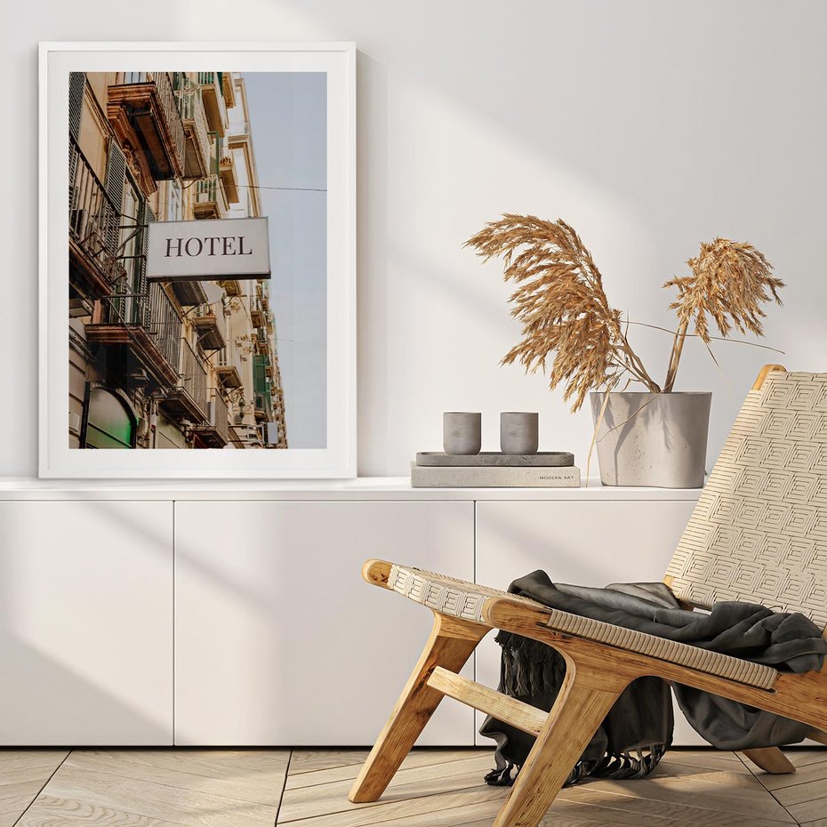 Plakat bez ramy 50x70 - Magiczne Spacery - hotel, uliczka