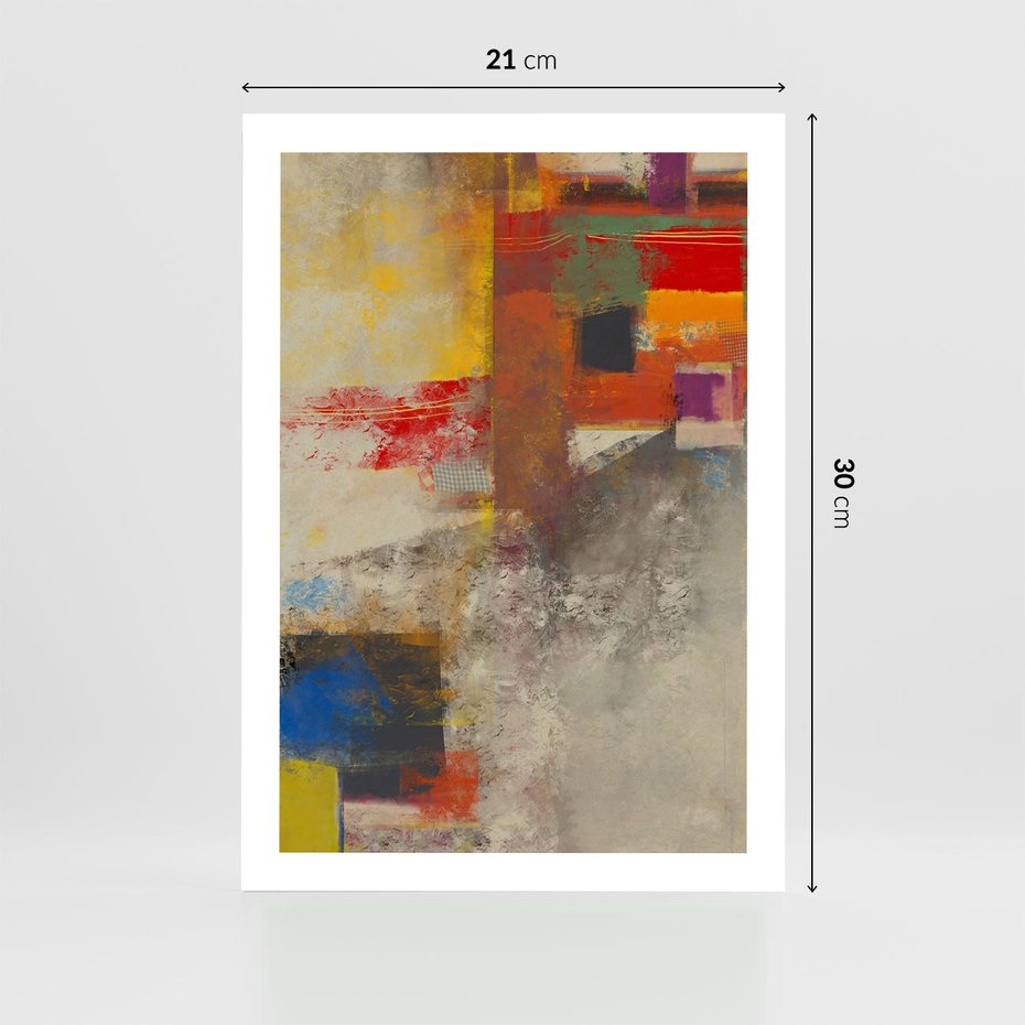 Plakat bez ramy 21x30 - Abstrakcja olejna - kształty i kolory - abstrakcja, olejna