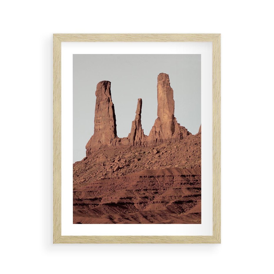 Plakat w ramie 40x50 - Surowość Pustyni - pustynia, kanion - rama drewno
