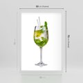 Plakat w ramie 50x70 - Limonkowy drink w letnim stylu - drink, limonka - rama biała