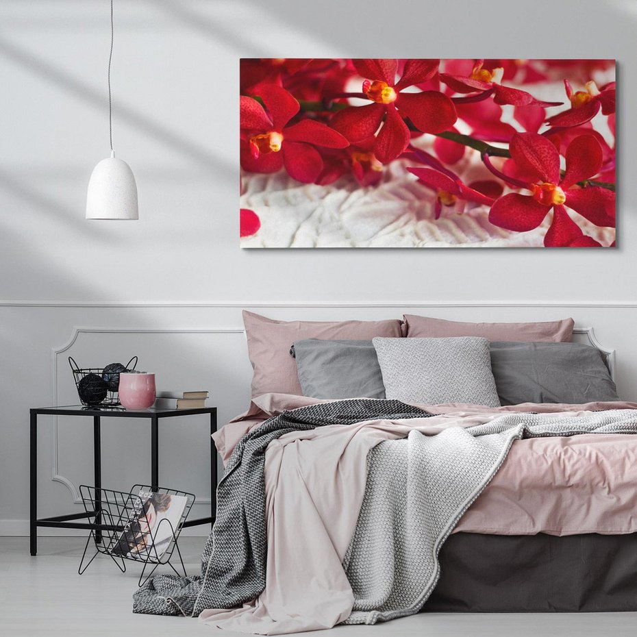 Obraz na płótnie 100x50 - Delikatność Kwiatowej Elegancji - orchidea, kwiat