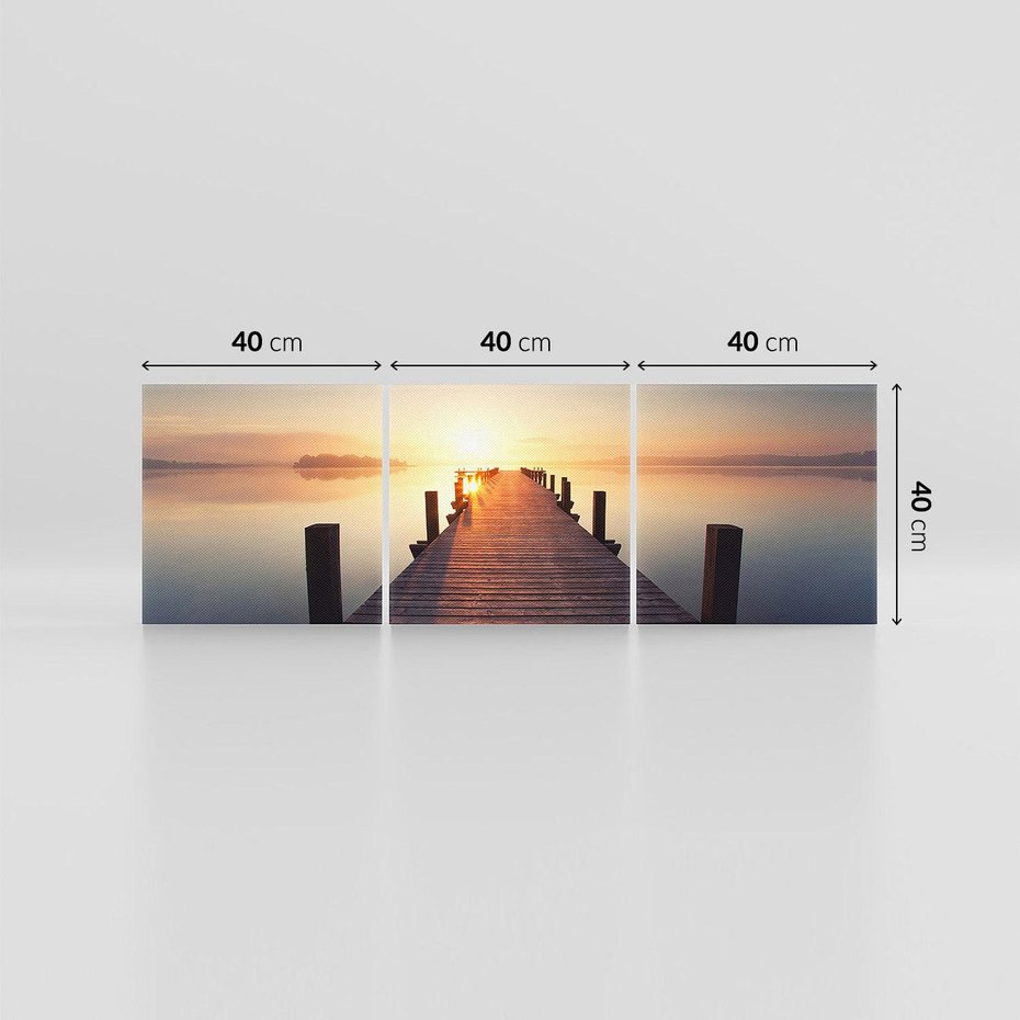 Obraz na płótnie 120x40 - Morze w blasku molo - morze, molo