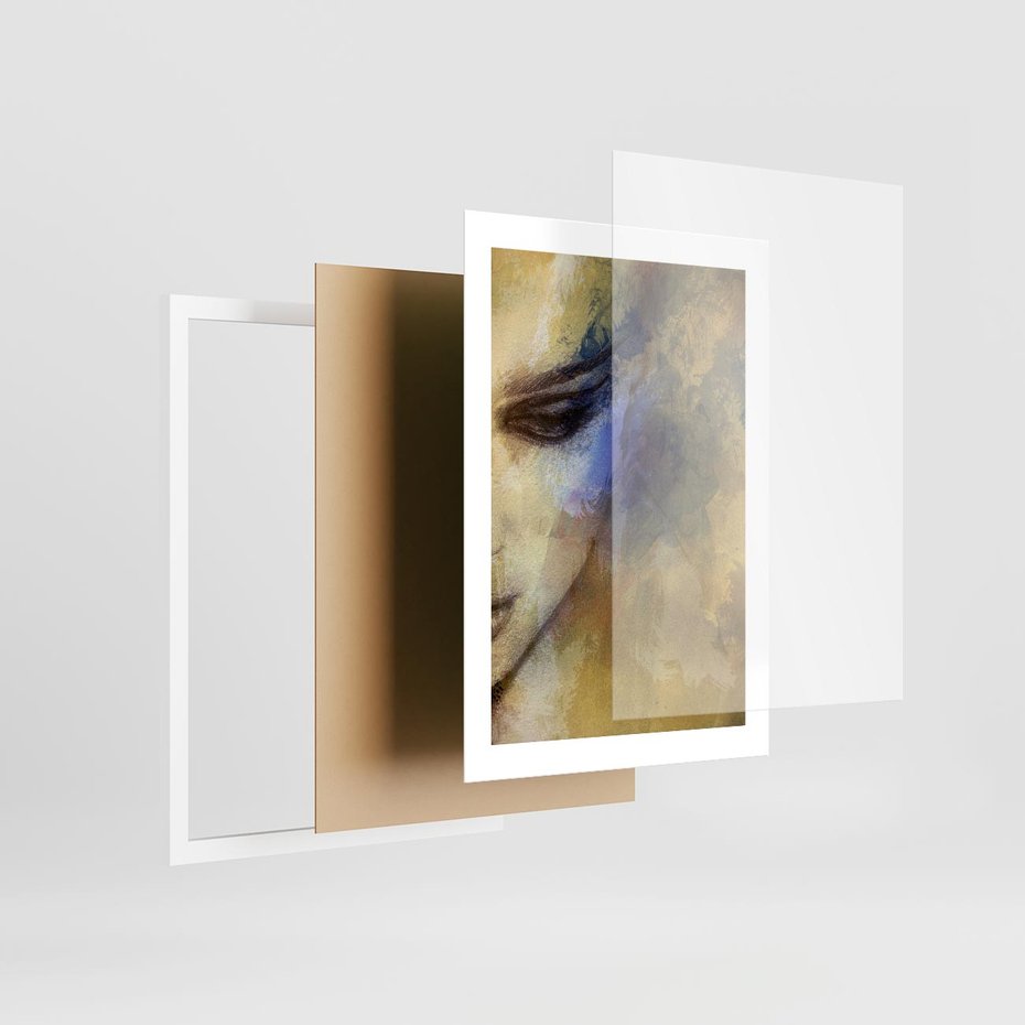 Plakat w ramie 30x40 - Graficzna ekspresja kobiecego portretu - portret, grafika - rama biała