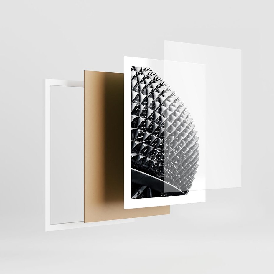 Plakat w ramie 30x40 - Nowoczesność w Czerni i Bieli: Architektoniczna Piękność - nowoczesna architektura, black and white - rama biała