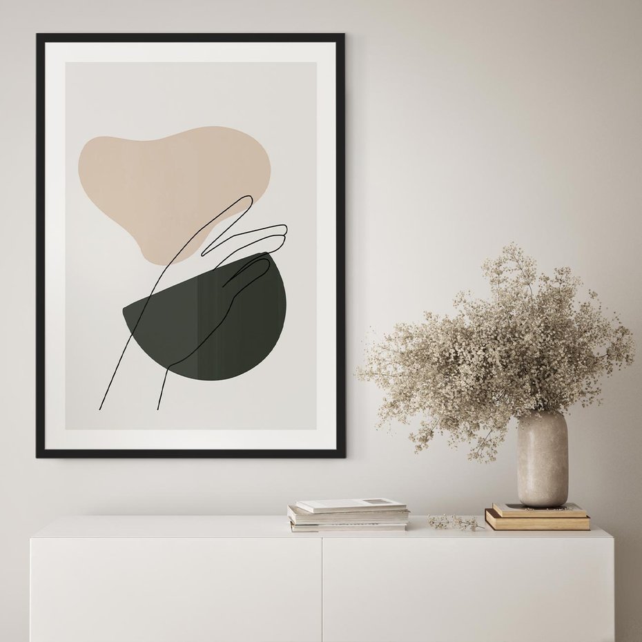 Plakat bez ramy 21x30 - Rozkwitająca Opowieść - szkic jedną linią, one lone