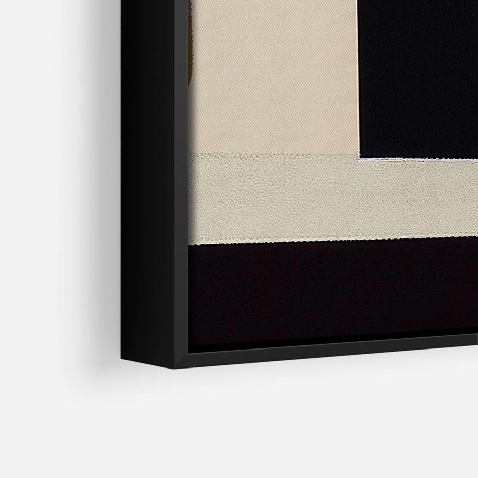 Obraz w ramie 50x50 - Nowoczesne Brązy - geometryszne pasy, nowoczesny styl - rama czarna