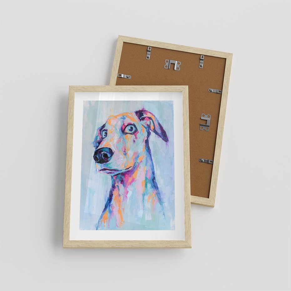 Plakat w ramie 30x40 - Cześć! Jak się Masz? - obraz olejny, zabawna sztuka - rama drewno