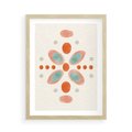 Plakat w ramie 50x70 - Symfonia Natury - abstrakcyjne plamy w odcieniach pomarańczowym, kropki plamki - rama drewno
