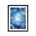 Plakat w ramie 30x40 - Księżycowe Chmury - księżyc, chmury - rama czarna