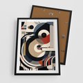 Plakat w ramie 50x70 - Wibracje Marzeń - abstrakcyjny obraz, geometryczne koła - rama czarna