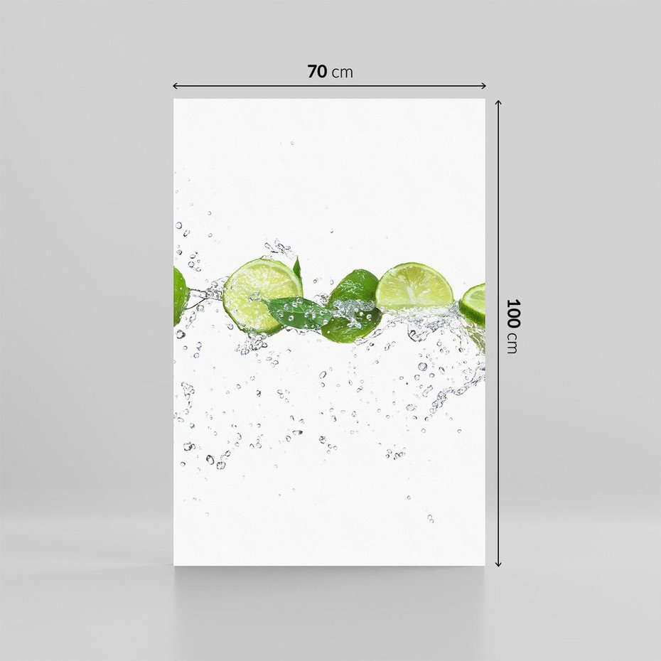 Obraz na płótnie 70x100 - Świeże limonki i woda - limonki, woda