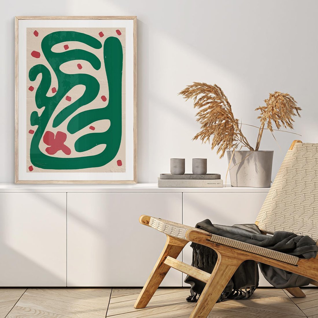 Plakat w ramie 50x70 - Boho Widoki - abstrakcyjny obraz, plakat - rama drewno