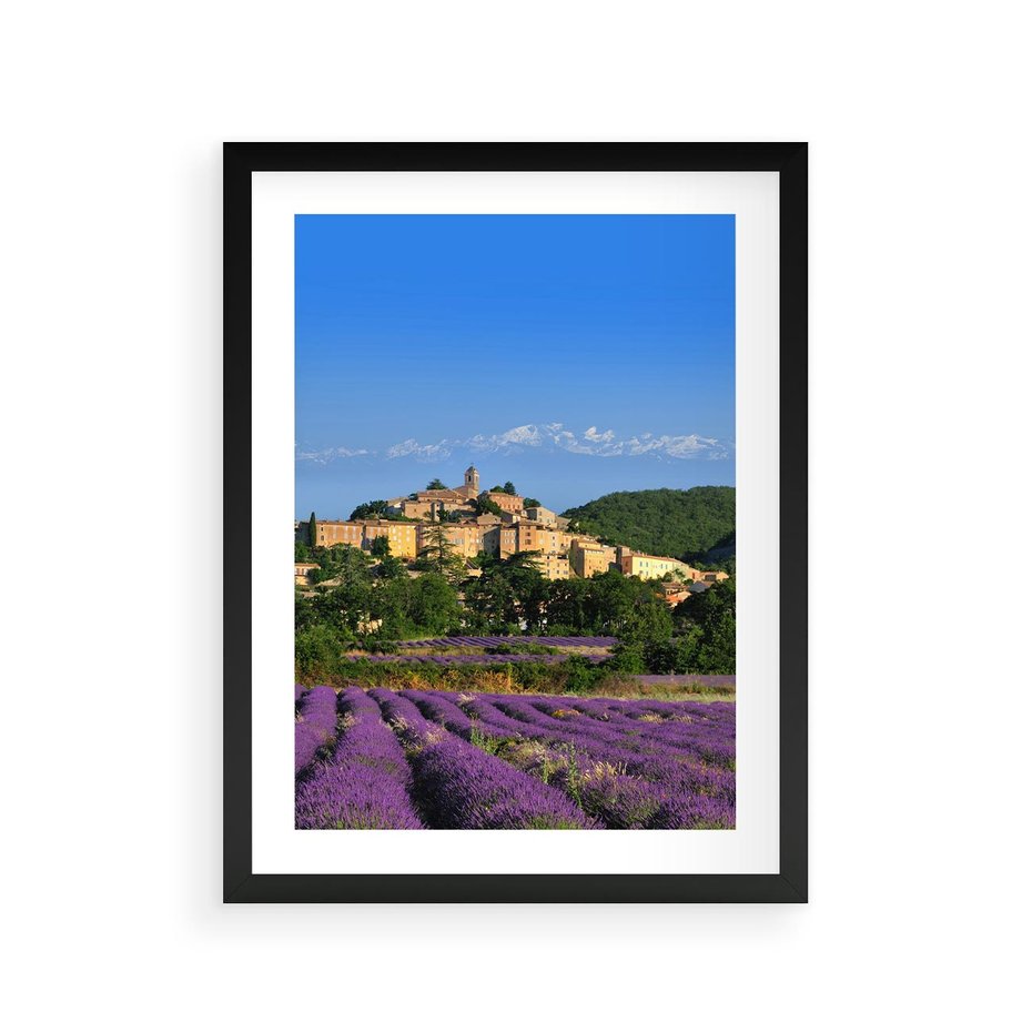 Plakat w ramie 30x40 - Prowansalska Aura - lawenda, Prowansja - rama czarna