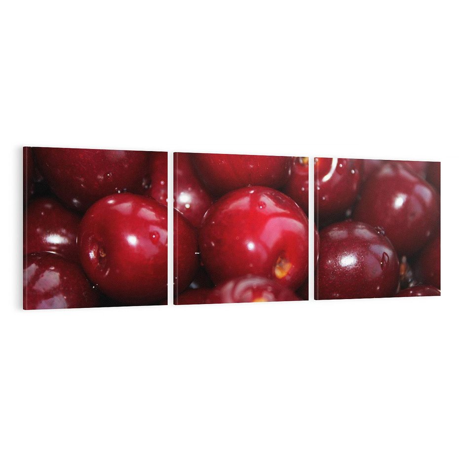 Obraz na płótnie 120x40 - Wiśnie Owocowa Rozkosz - wiśnie, owoce