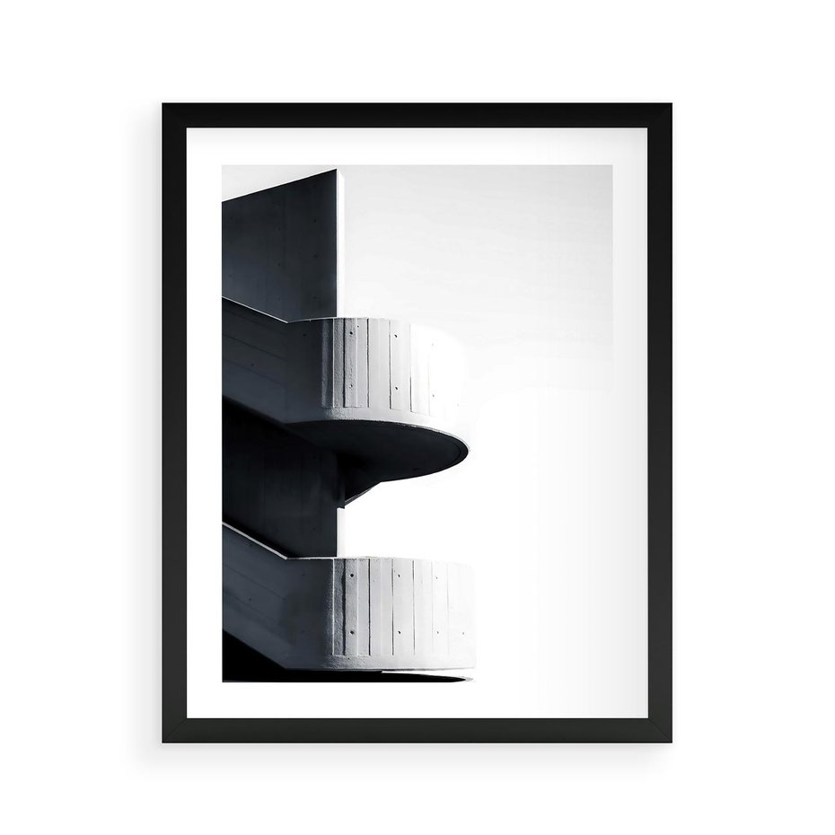 Plakat w ramie 40x50 - Elegancja Współczesności - architektura, nowoczesne formy - rama czarna