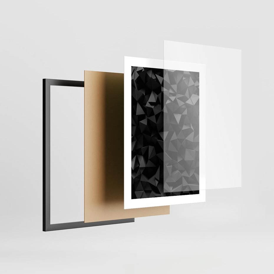 Plakat w ramie 30x40 - Geometryczna nowoczesność - geometryczne, nowoczesne - rama czarna