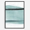 Obraz w ramie 70x100 - Turkusowy Świat - minimlizm, abstrakcja - rama czarna