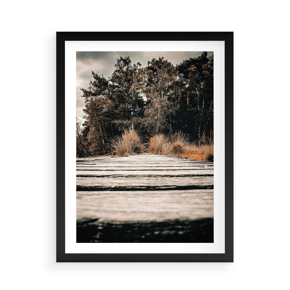 Plakat w ramie 50x70 - Fotografia w Ciepłych Barwach - odcienie brązu, fotografia - rama czarna