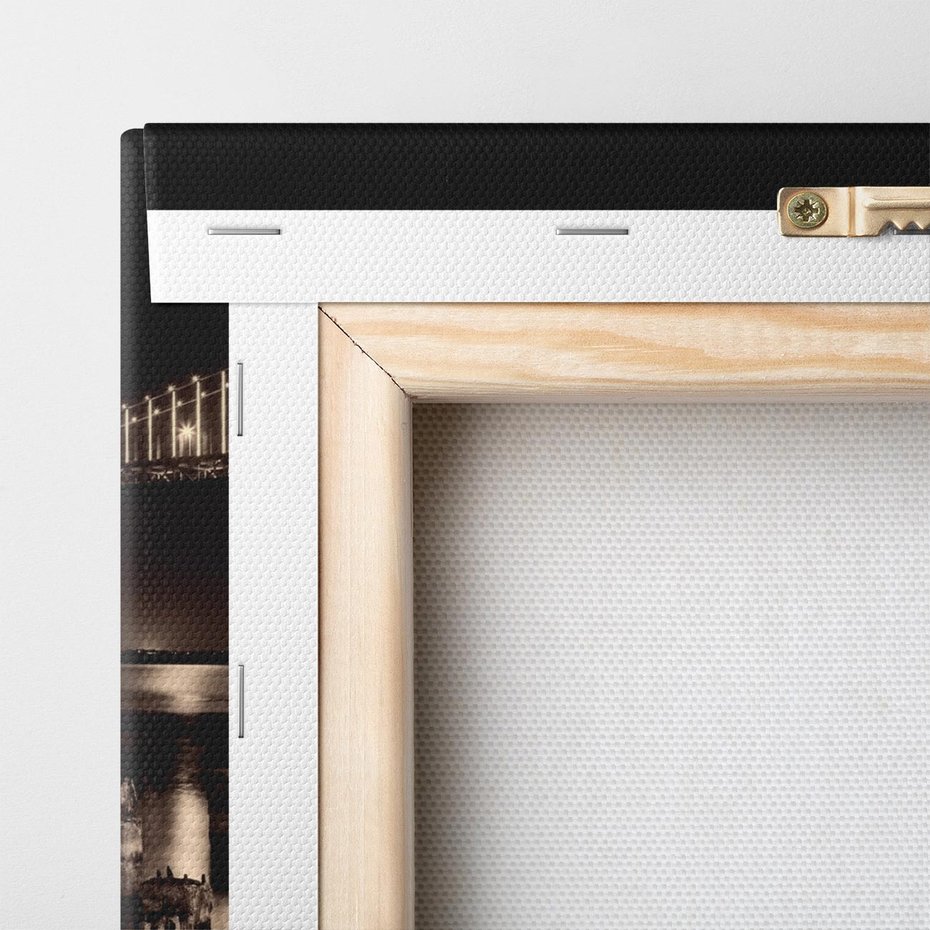 Obraz na płótnie 120x80 - Most nocą nad rzeką - noc, most