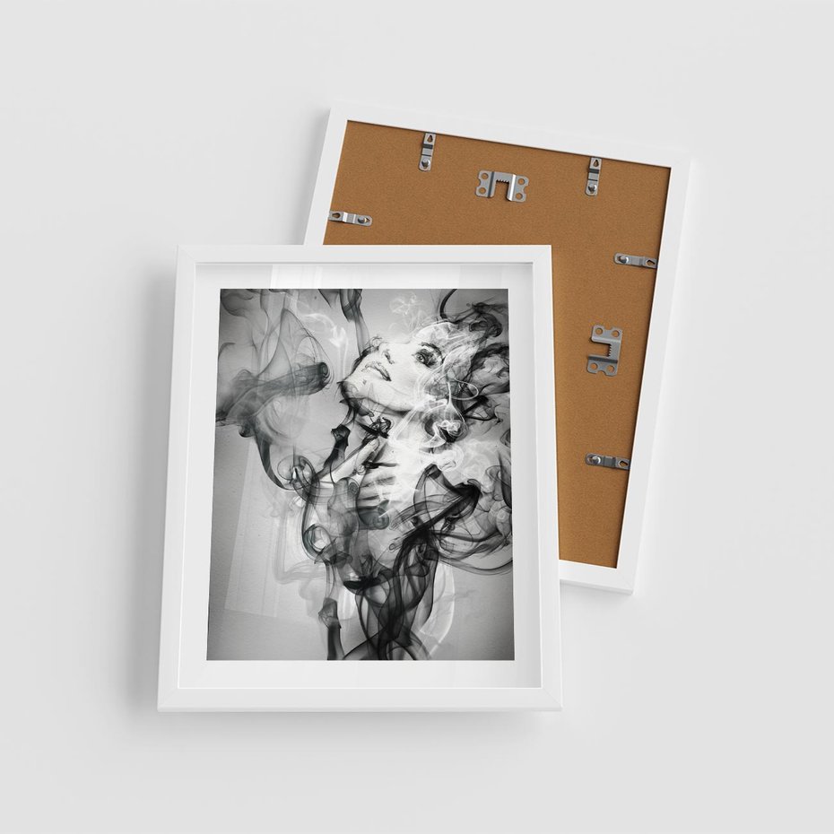 Plakat w ramie 40x50 - Abstrakcja kobiecego piękna - abstrakcja, kobieta - rama biała