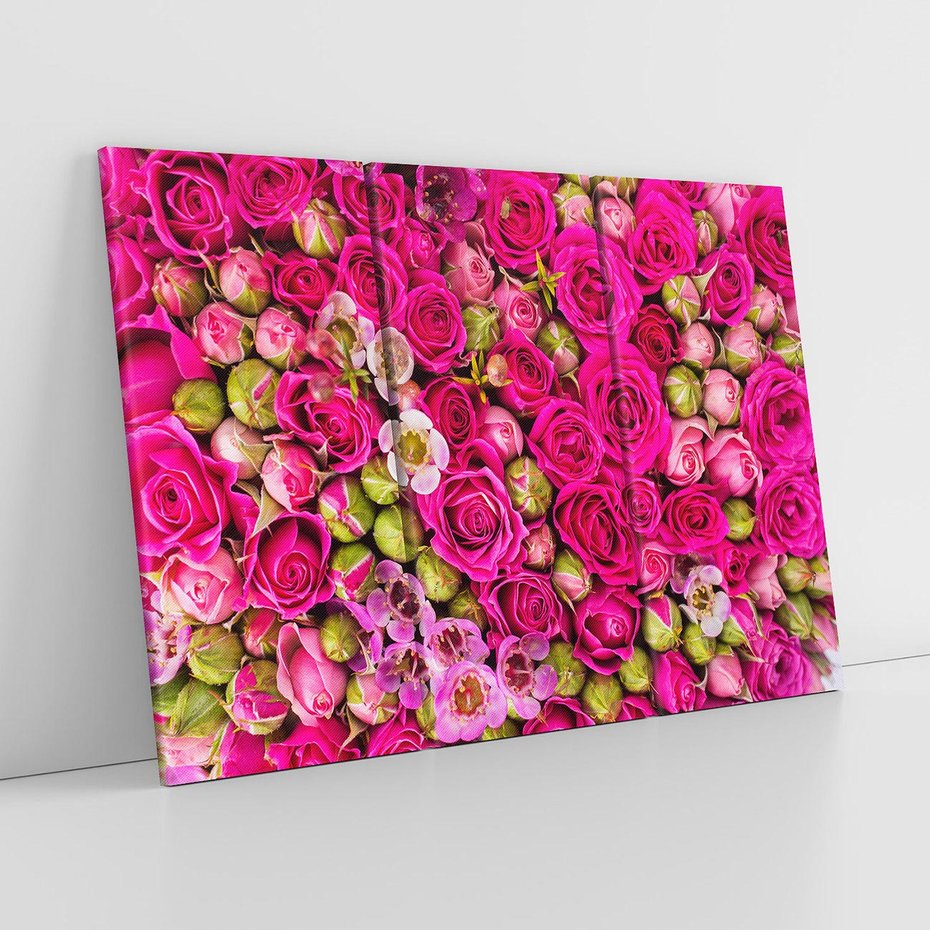 Obraz na płótnie 120x80 - Kwiatowa symfonia róż - róże, kwiaty