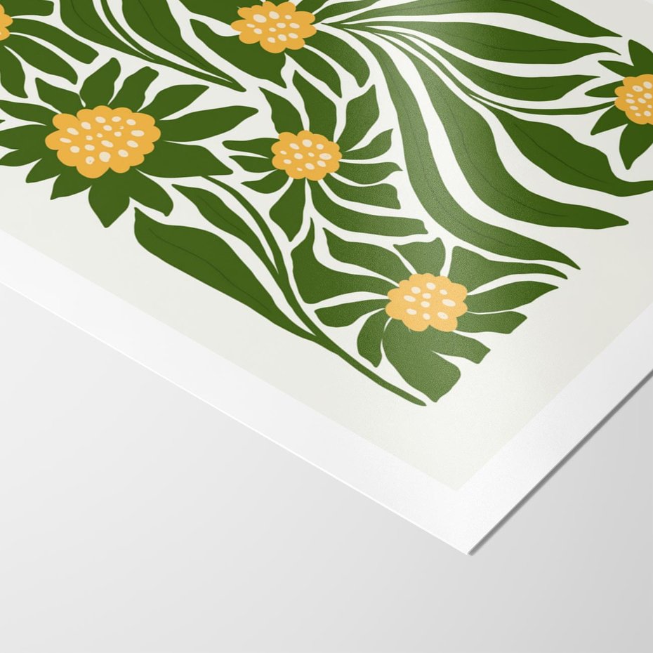 Plakat bez ramy 21x30 - Spojrzenie wgłąb roślinnego świata - abstrakcyjne kwiaty, kompozycja