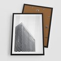 Plakat w ramie 50x70 - Wzorce Wysokości - architektura, wysoki wieżowiec - rama czarna