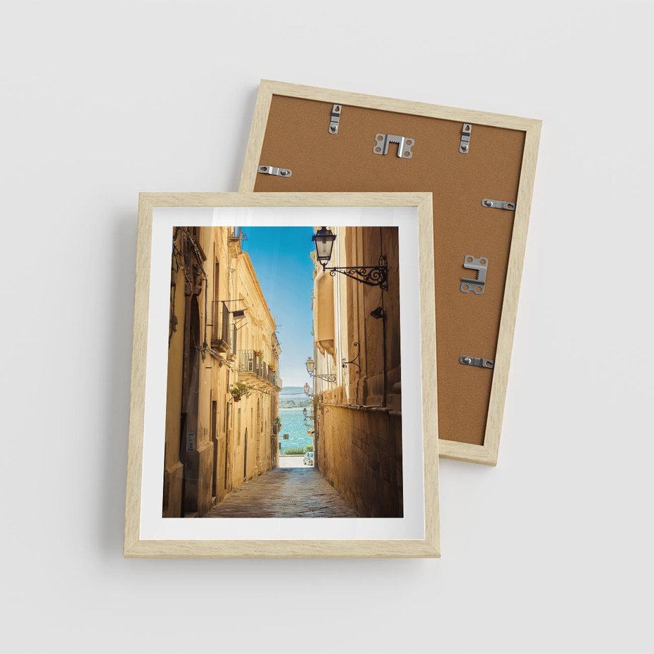 Plakat w ramie 40x50 - Perspektywa magicznej uliczki - uliczka, perspektywa - rama drewno