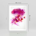Plakat w ramie 50x70 - Kwiaty abstrakcji - abstrakcja, kwiaty - rama biała