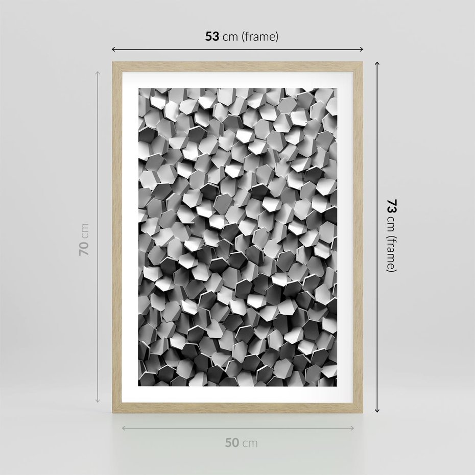Plakat w ramie 50x70 - Odkryj głębię sztuki - graficzne, 3D - rama drewno