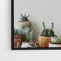 Obraz w ramie 50x50 - Naturalna Harmonia - kaktusy, liście - rama czarna
