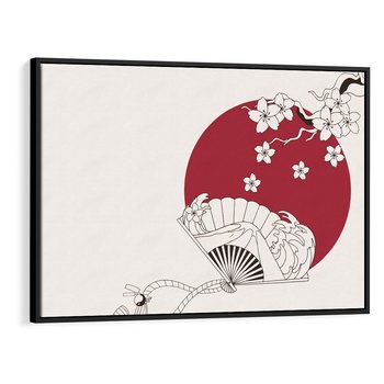 Obraz w ramie 70x50 - Orientalna Harmonia - japandi, japonia - rama czarna