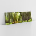 Obraz na płótnie 150x50 - Spokój wśród drzew: las w odcieniach zieleni - las, drzewa