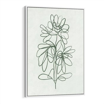 Obraz w ramie 80x120 - Spokojne Poddanie Naturze - zielony plakat, roślinne inspiracje - rama biała