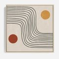 Obraz w ramie 50x50 - Czysta Refleksja - abstrakcyjna sztuka, boho kształty - rama drewno